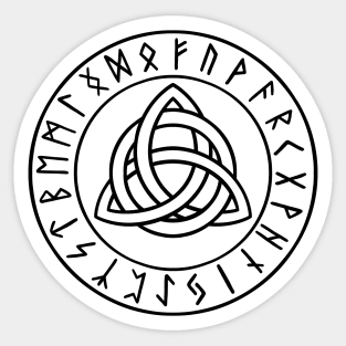 Celtic Knot symbol with Elder Futhark Runes Sticker